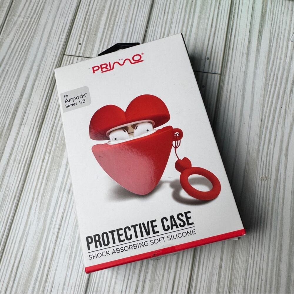 Primo Red Heart AirPods  Series 1/2 Case